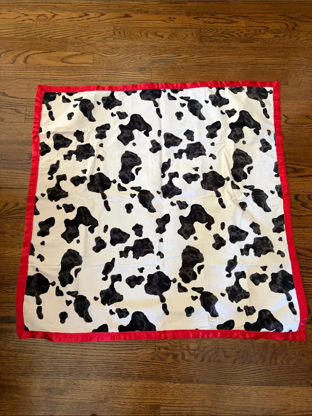 Reversible Floral Patchwork Baby Quilt - Red, Blue, Black & White